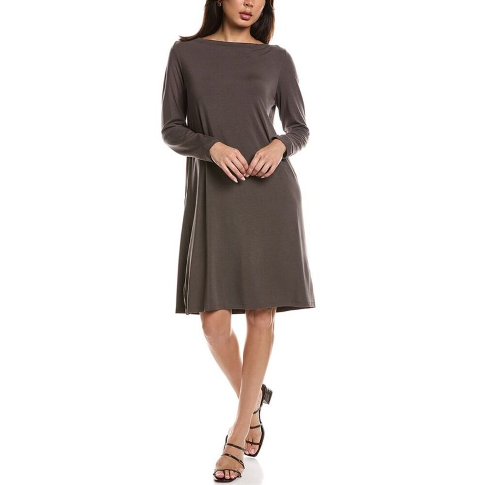Eileen Fisher Womens Cowl Neck Dress, Brown